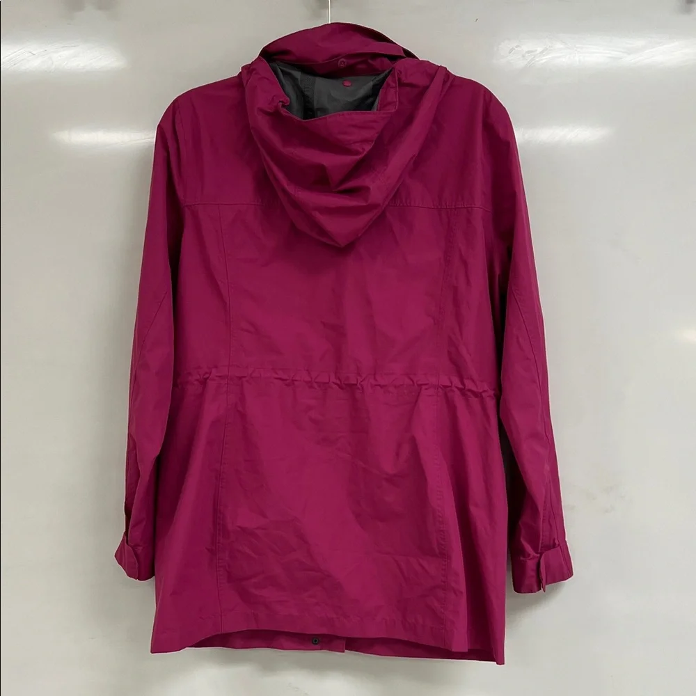 Lands’ End Pink Waterproof Rain Jacket Hooded Utility Coat Size M 10-12 - Picture 3 of 6
